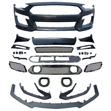 Ford Mustang 2018-2023 Front Bumper Conversion W/Grille Light To Shelby GT500 Style Look