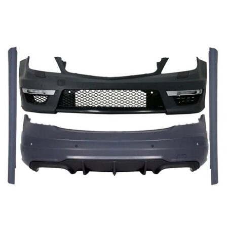 Mercedes Benz W204 2012-2014 Front Rear Bumper Conversion to C63 AMG Style Look