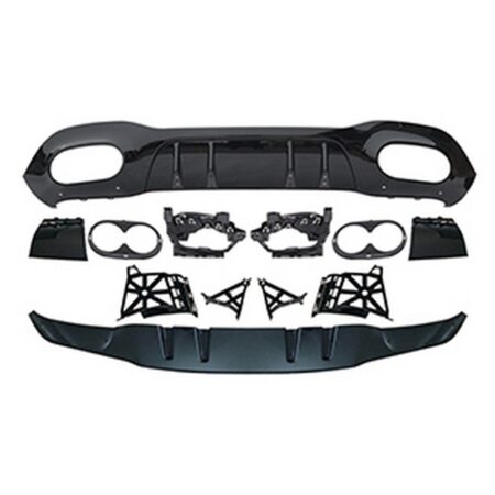 Mercedes Benz A-Class Hatchback W177 2019-2022 Rear Diffuser A45 AMG Style Black