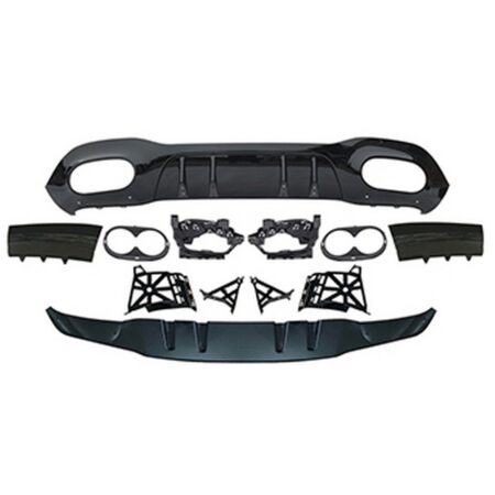 Mercedes Benz A-Class Sedan W177 2019-2022 Rear Diffuser A45 AMG Style Black