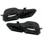 Mercedes Benz C-Class W205 2015-2018 Quad Exhaust Tips C63 AMG Style Black