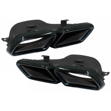 Mercedes Benz C-Class W205 2015-2018 Quad Exhaust Tips C63 AMG Style Black