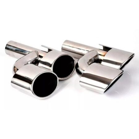 Mercedes Benz C-Class W204 2008-2014 Quad Exhaust Tips C63 AMG Style Silver