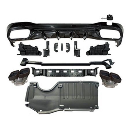 Mercedes Benz C-Class W206 Sedan 2022-2025 Rear Diffuser With Exhaust Tips C63 AMG Style Black