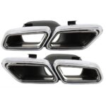 Mercedes Benz E-Class W212 2014-2016 Quad Exhaust Tips E63 AMG Style Silver