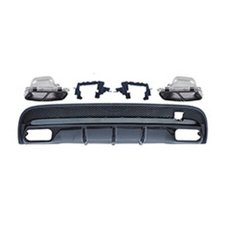 Mercedes Benz GLA-Class X156 2015-2020 GLA45 AMG Style Rear Diffuser with Exhaust Tips Black