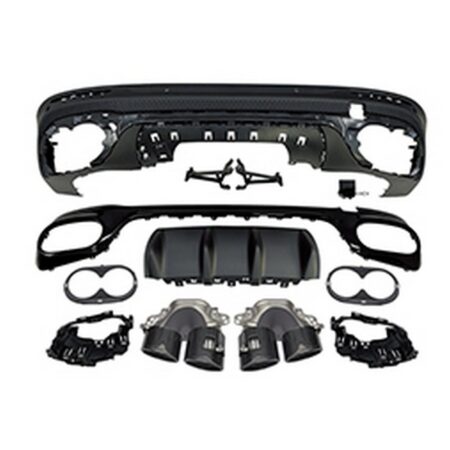 Mercedes Benz GLB-Class X247 2020-2025 GLB45 AMG Style Rear Diffuser with Exhaust Tips Black