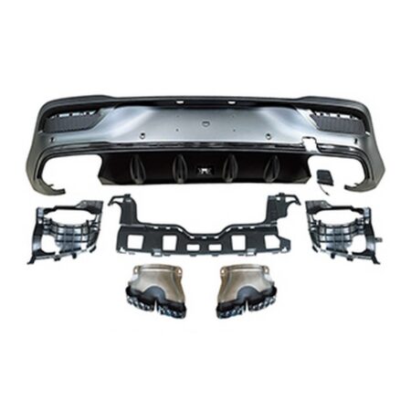 Mercedes Benz GLE-Class C167 2020-2023 Coupe to GLE63 AMG Style Rear Diffuser with Exhaust Tips Black
