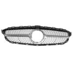 Mercedes Benz C-Class W205 2019-2021 Diamond Style Front Grille Silver