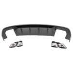 Audi A3 8V Sedan/Convertible 2017-2020 (without S-Line) S3 Style Rear Diffuser Quad Outlet with Exhaust Tips