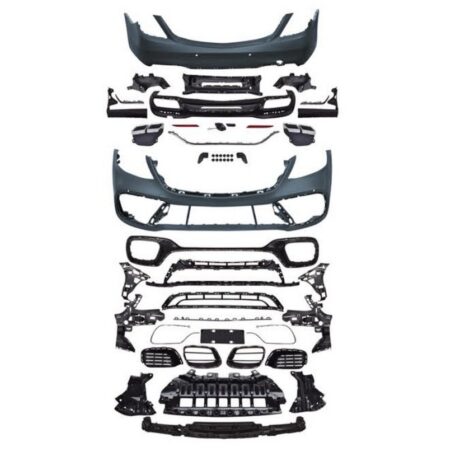 Mercedes Benz S-Class W222 2014-2020 Front Rear Bumper Conversion Body Kit to S63 AMG Style Look